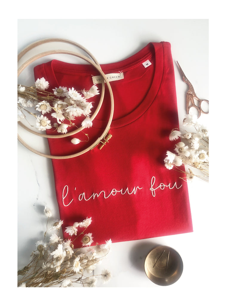 TSHIRT FEMME - L'AMOUR FOU - ROUGE - ÉDITION LIMITÉE